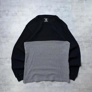 Y2K Akademiks Grunge Skater Black Grey Long Sleeve Thermal Shirt